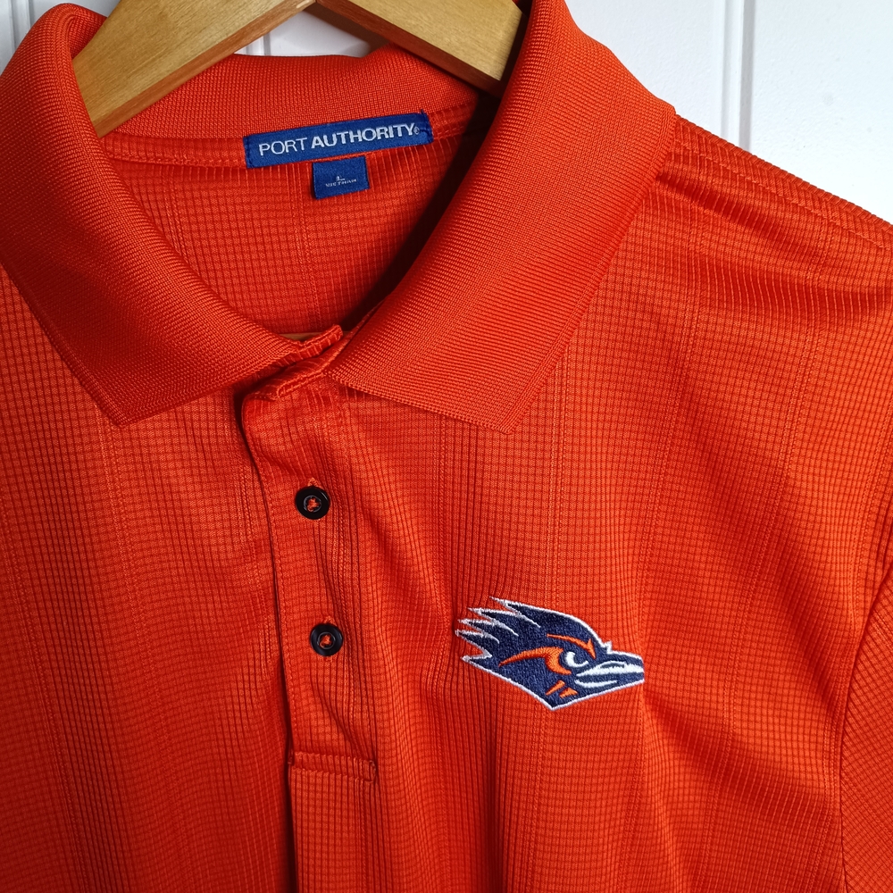 Large UTSA Roadrunners Orange Polo Shirt Casual Golf Football NCAA Travel Texas